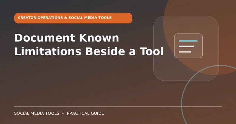 Editorial cover image for the guide: Document Known Limitations Beside a Tool