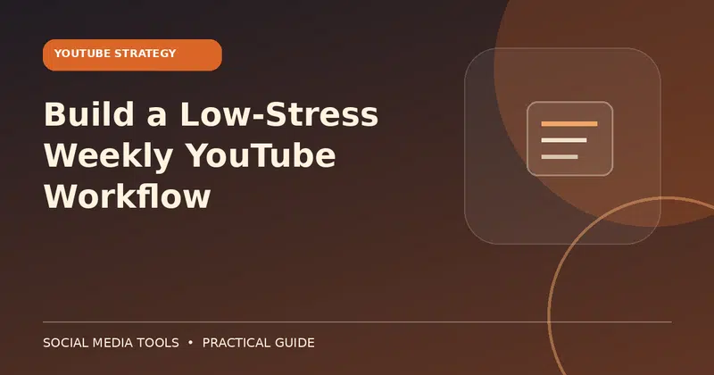 Editorial cover image for the guide: Build a Low-Stress Weekly YouTube Workflow