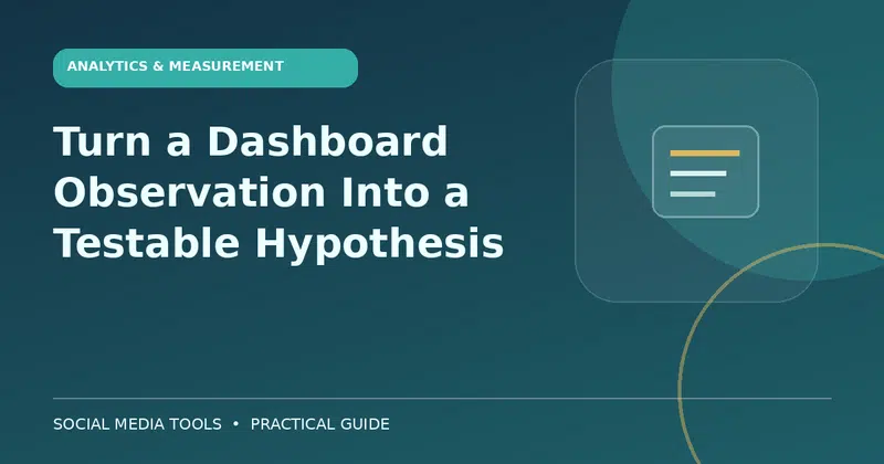 Editorial cover image for the guide: Turn a Dashboard Observation Into a Testable Hypothesis