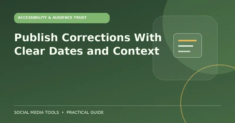 Editorial cover image for the guide: Publish Corrections With Clear Dates and Context