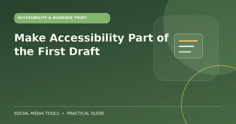 Editorial cover image for the guide: Make Accessibility Part of the First Draft