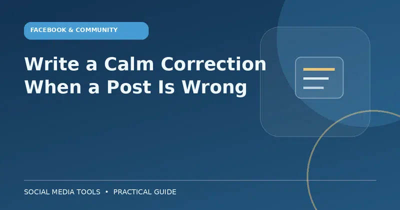 Editorial cover image for the guide: Write a Calm Correction When a Post Is Wrong