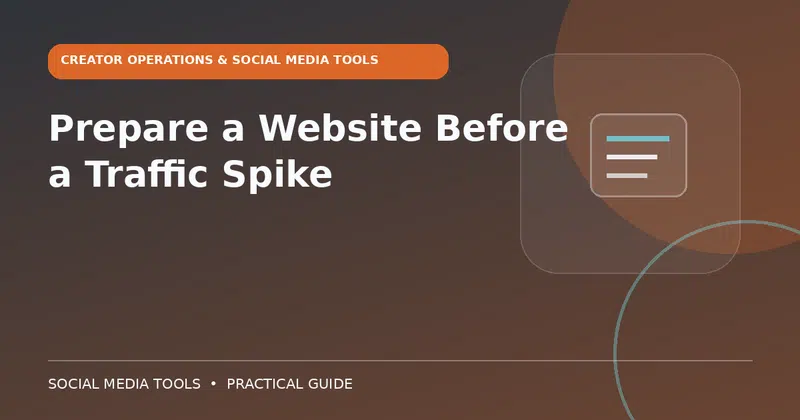 Editorial cover image for the guide: Prepare a Website Before a Traffic Spike