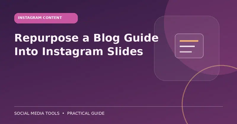 Editorial cover image for the guide: Repurpose a Blog Guide Into Instagram Slides
