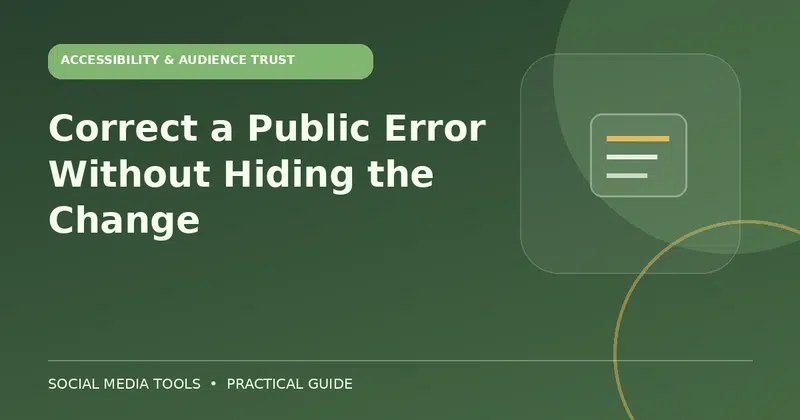 Editorial cover image for the guide: Correct a Public Error Without Hiding the Change