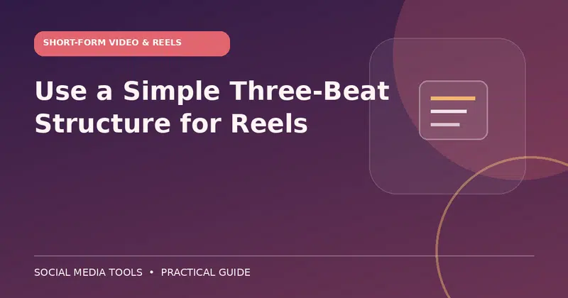 Editorial cover image for the guide: Use a Simple Three-Beat Structure for Reels