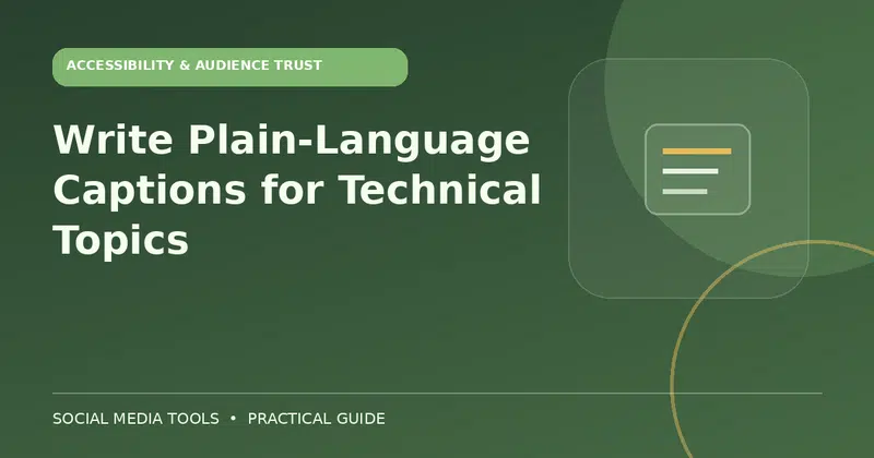 Editorial cover image for the guide: Write Plain-Language Captions for Technical Topics